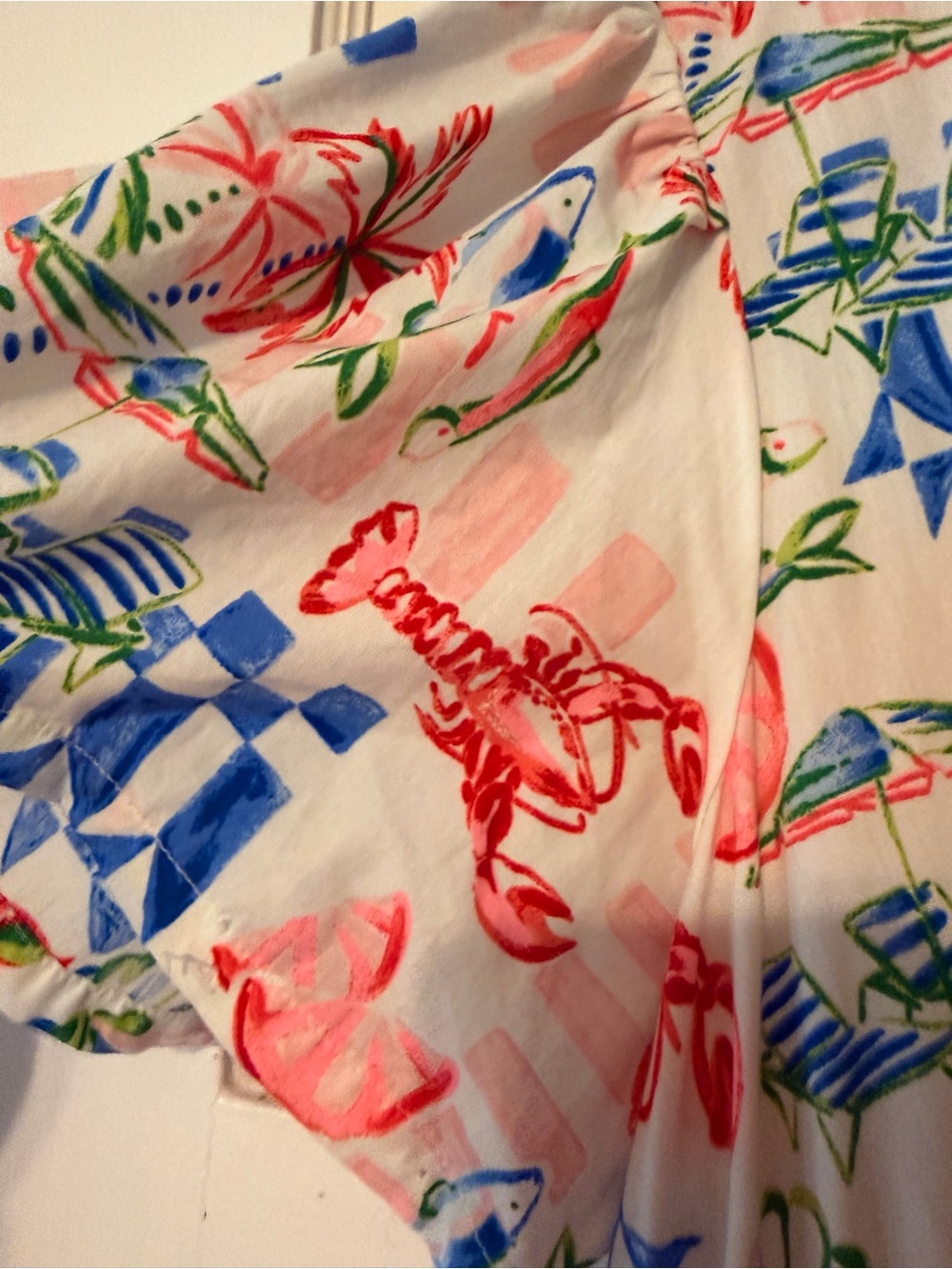 crown & ivy Cream Maxi Dress with Blue and Red Tropical Print - Picture 4 of 4